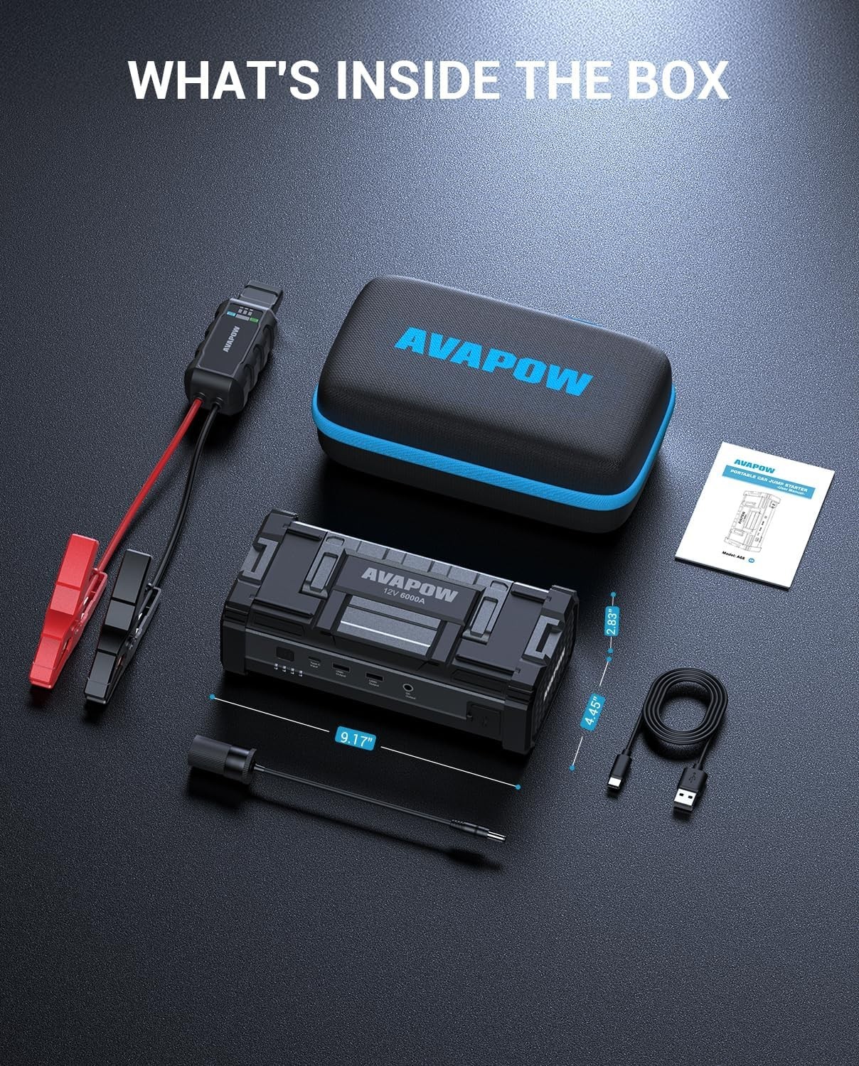 !!!Brand NEW!!! AVAPOW 6000A Car Battery Jump Starter 12V Jump Pack with LED