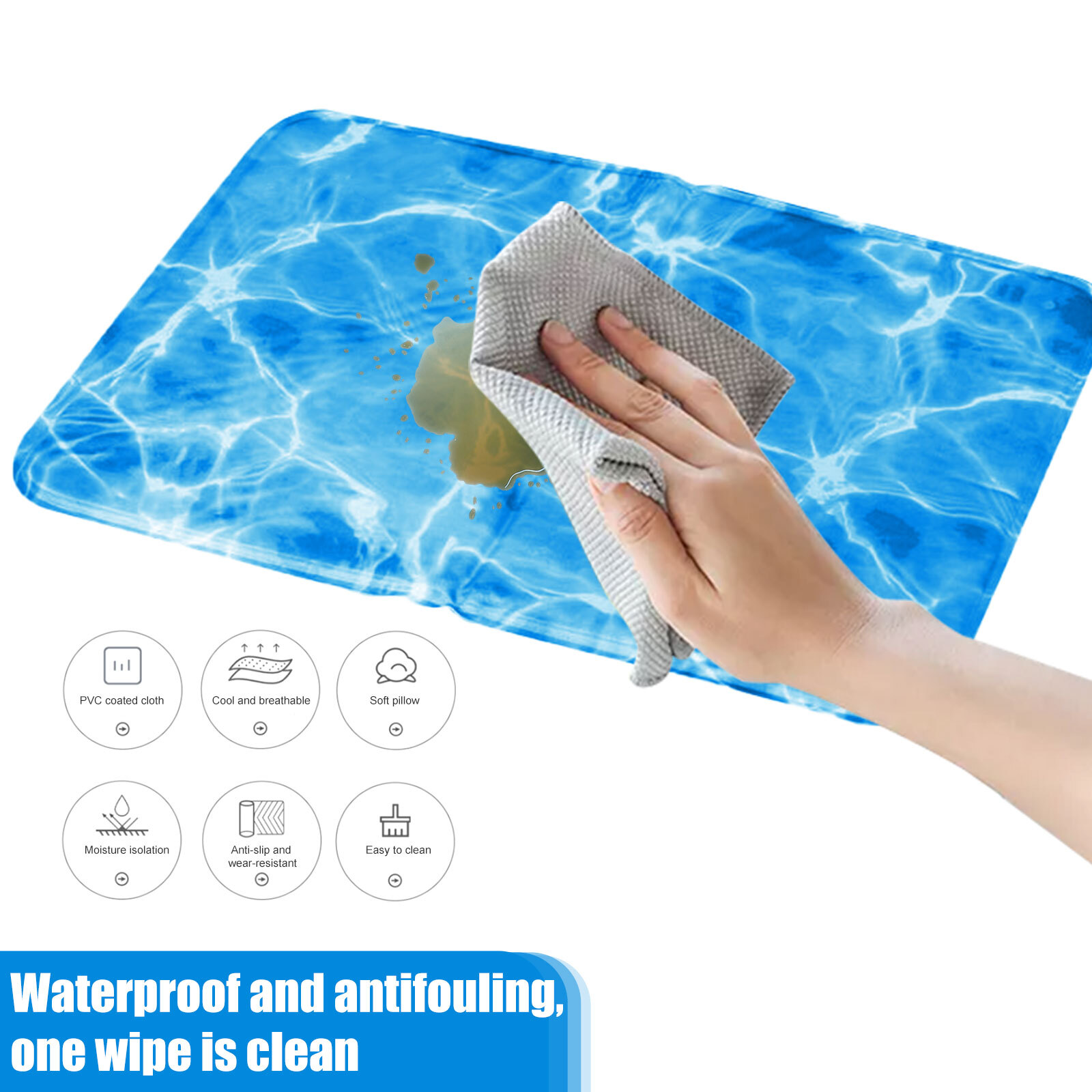 Pet Cooling Gel Mat Self Cooling Cushion Pad Summer Hot Weather Sleeping Bed Dog