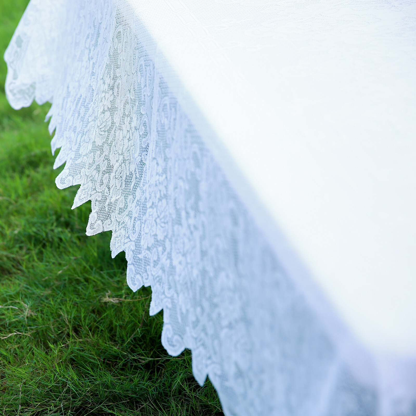 WHITE 60x108 RECTANGLE Floral LACE TABLECLOTH Wedding Party Catering Kitchen