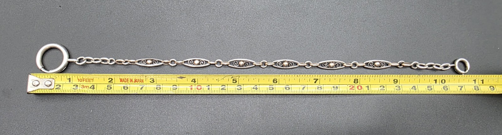 Antique Belle Époque Gilt Silver Pocket Watch Chain Albertina France c1900