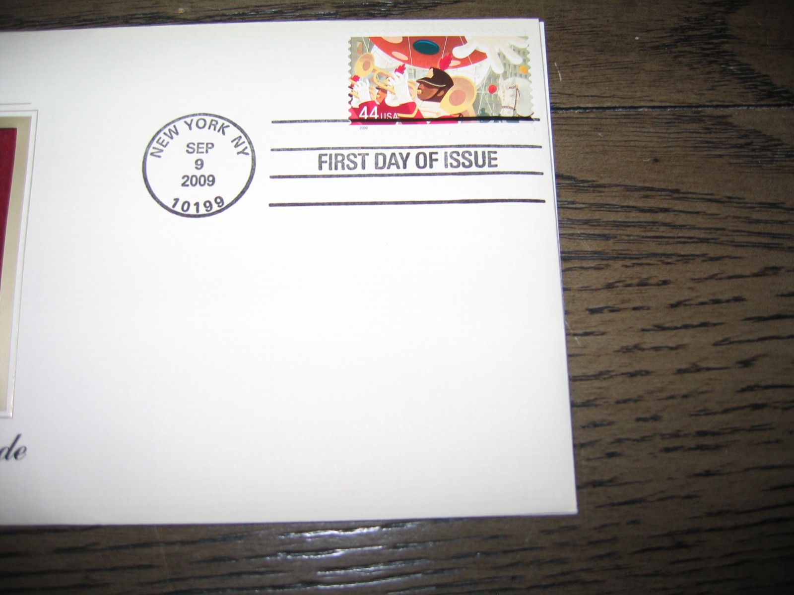 2009 Thanksgiving Day Parade Trumpeters GOLDEN Cover Replica Stamp
