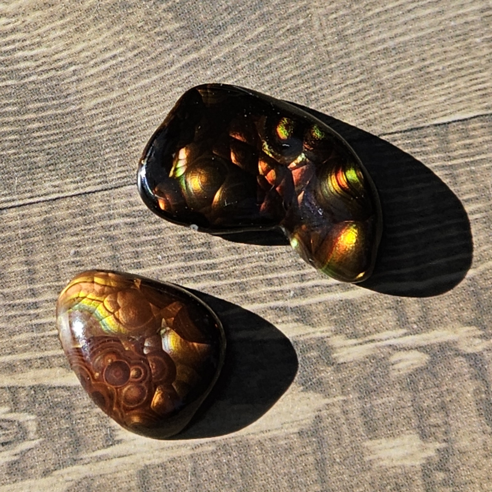 Fire Agate Pair With Wild Colors and Stunning Pattetns 25 CT Combined