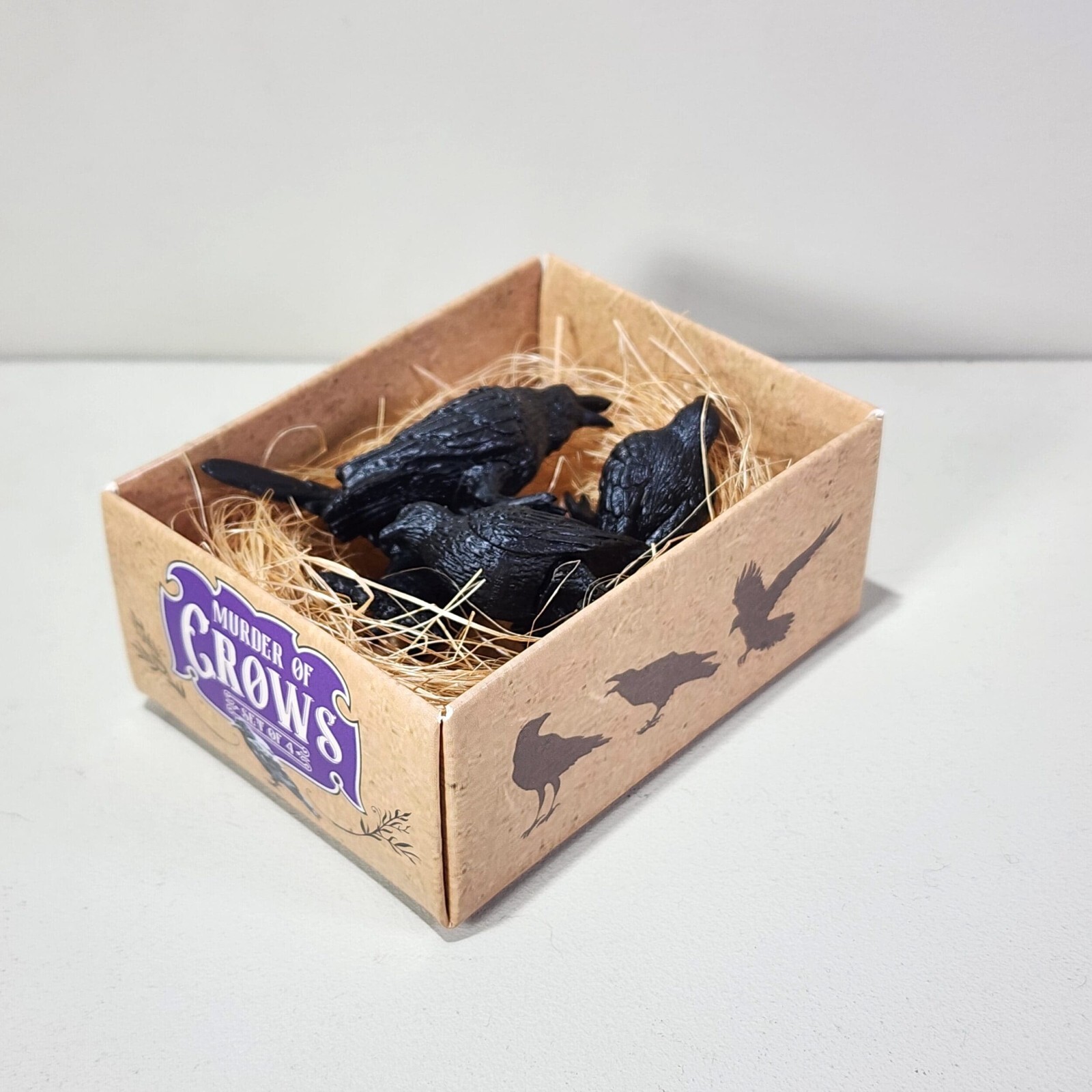 Murder of Crows, Mini Set of 4, Tiny Crow Figures