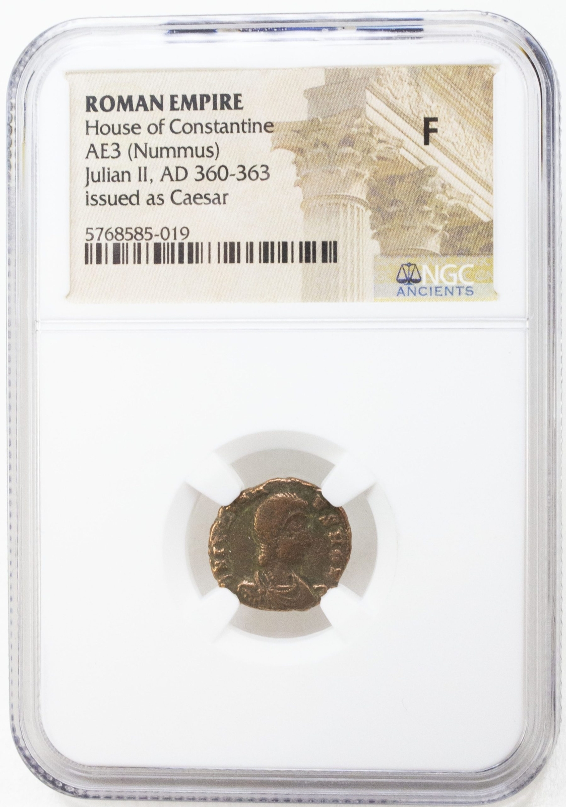 Roman AE Coin of Julian II (As Caesar) - NGC (F) - AD 361-363 Free Shipping!