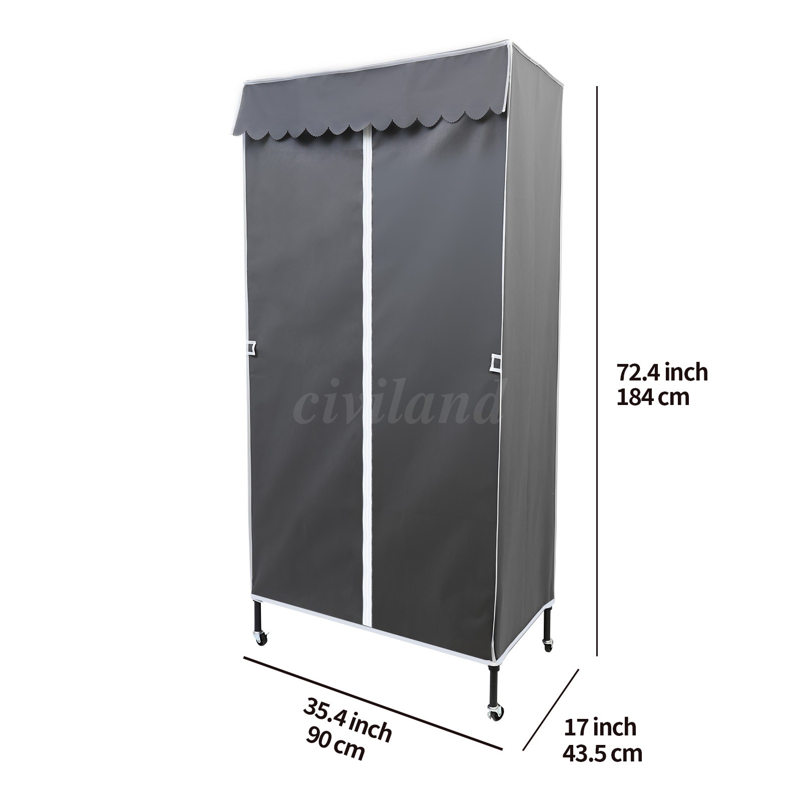 3 Tiers Heavy Duty Rolling Garment Rack with Wheels, Adjustable Shelf, Bedroom