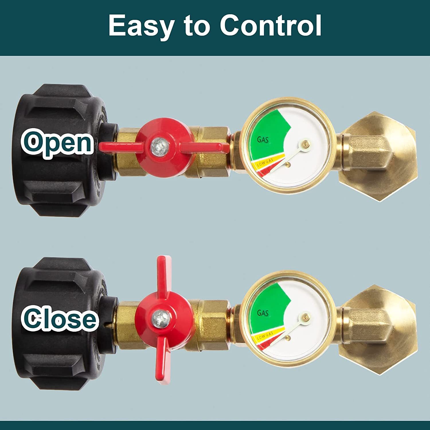 1Lb To 20Lb Tank Propane Refill Adapter With Gauge And ON-Off Control Valve US