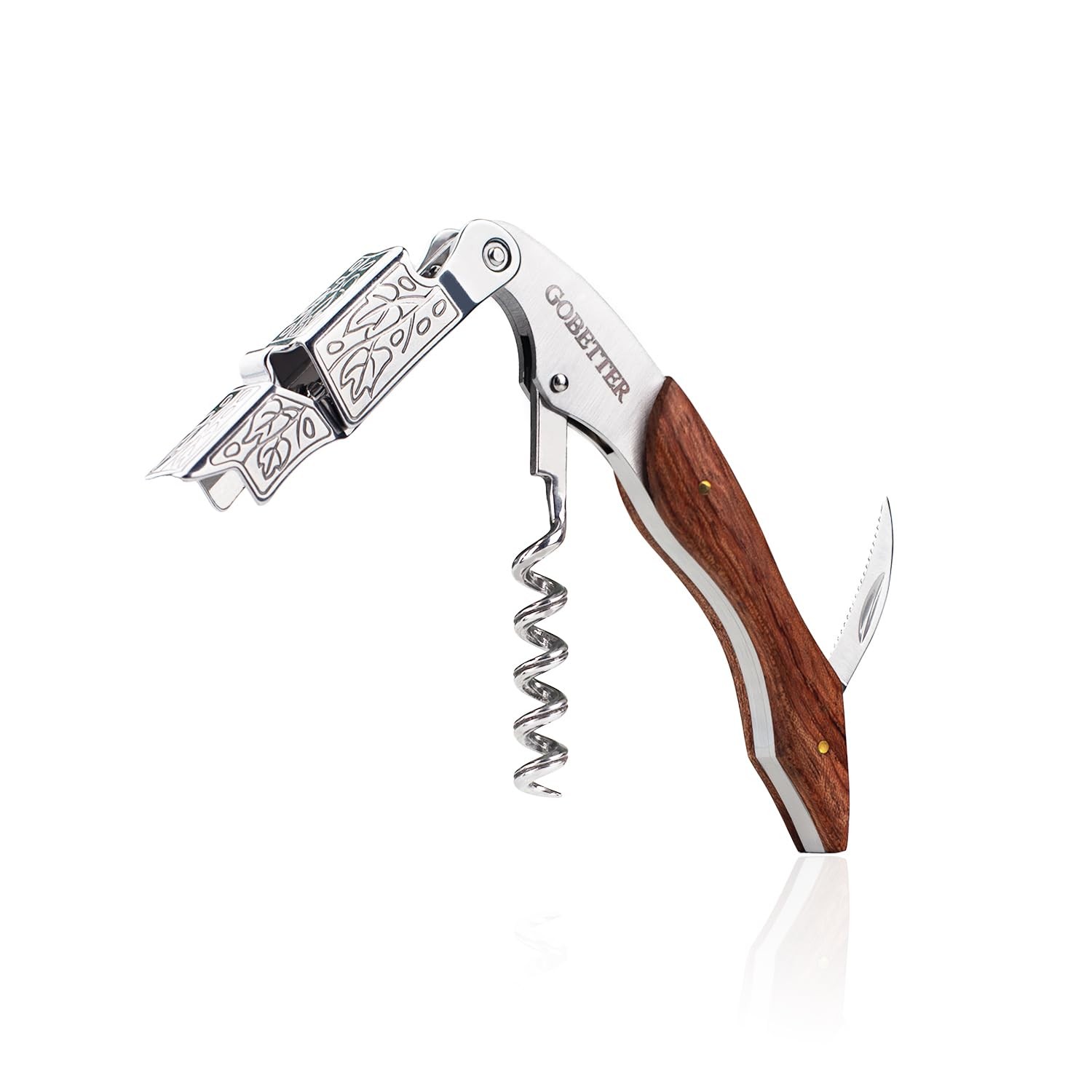 GOBETTER Wine Opener, Professional Corkscrews for Classic Rosewood
