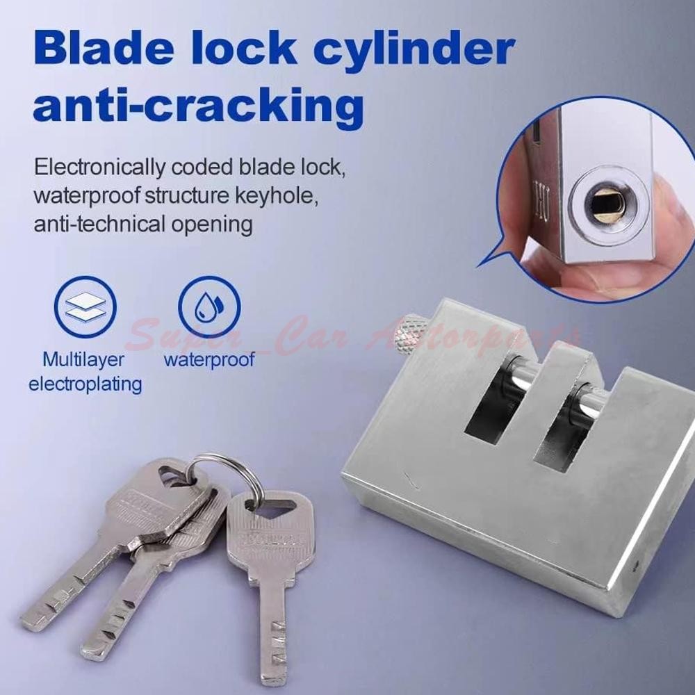 Stainless Steel Brake Pedal Lock Security Car Auto Clutch Lock Anti-theft W/3Key