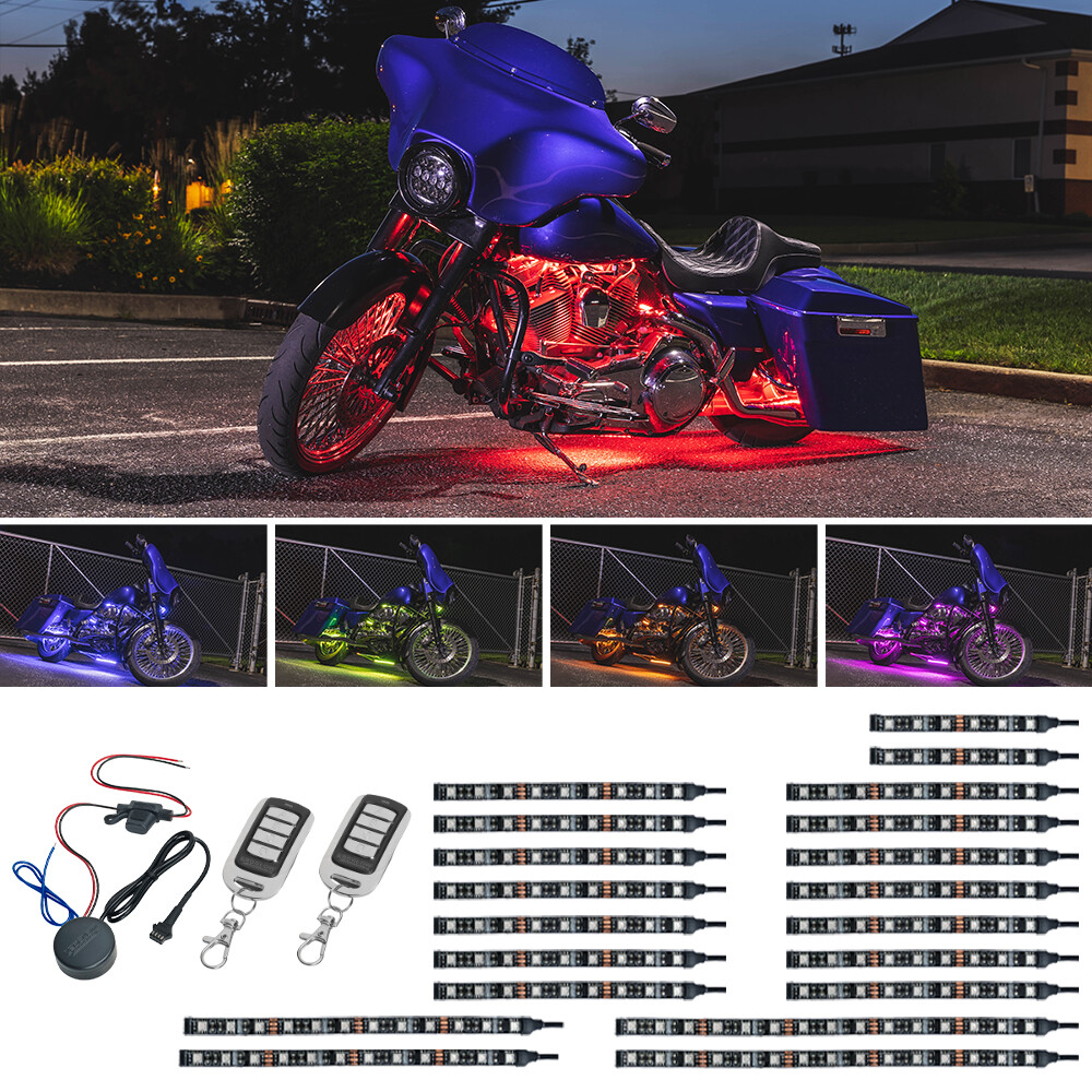 LEDGlow 20pc Advanced Million Color LED Motorcycle Accent Neon Lighting Kit