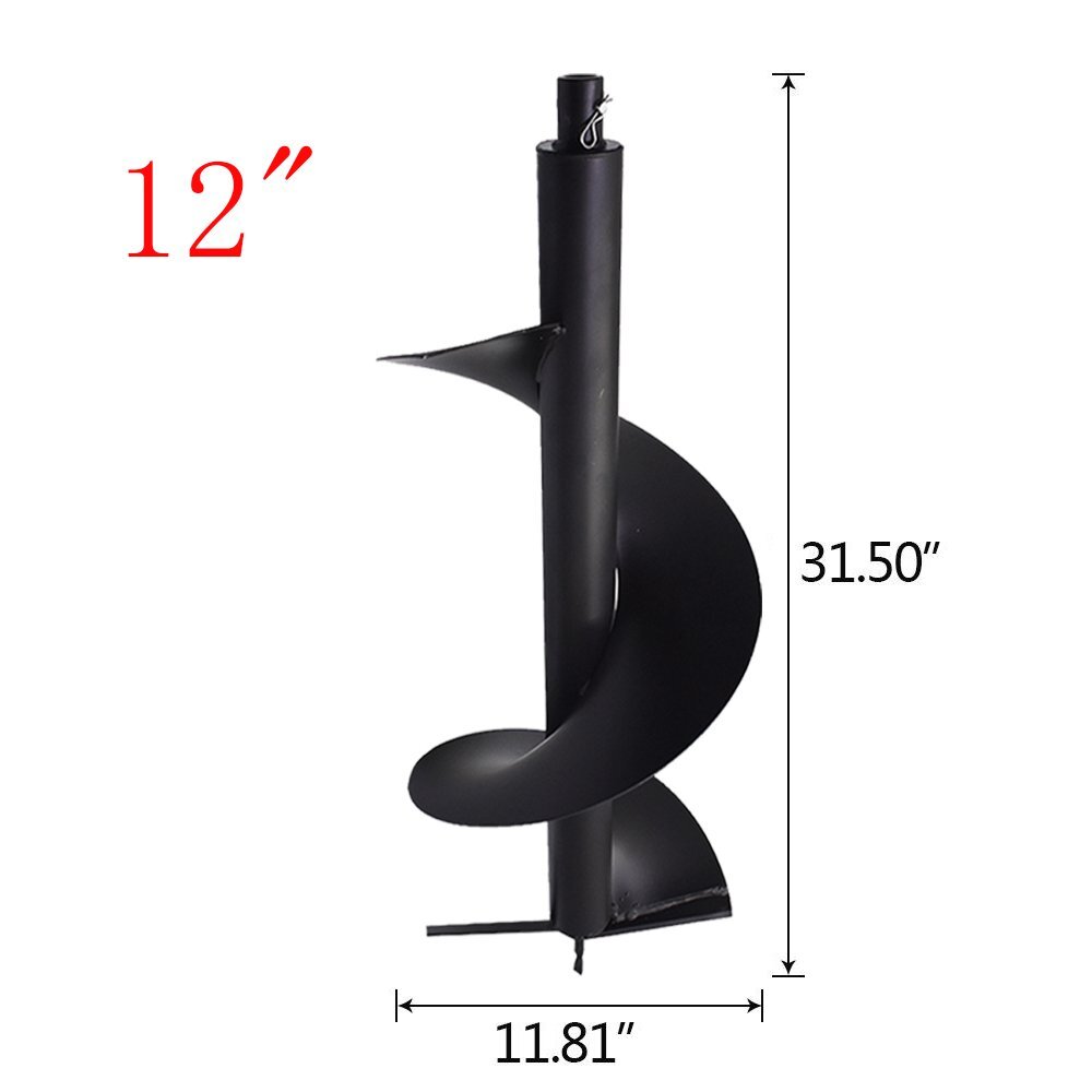 12 Inch Earth Auger Drill Bit 3/4 Shaft for Gas Post Hole Digger