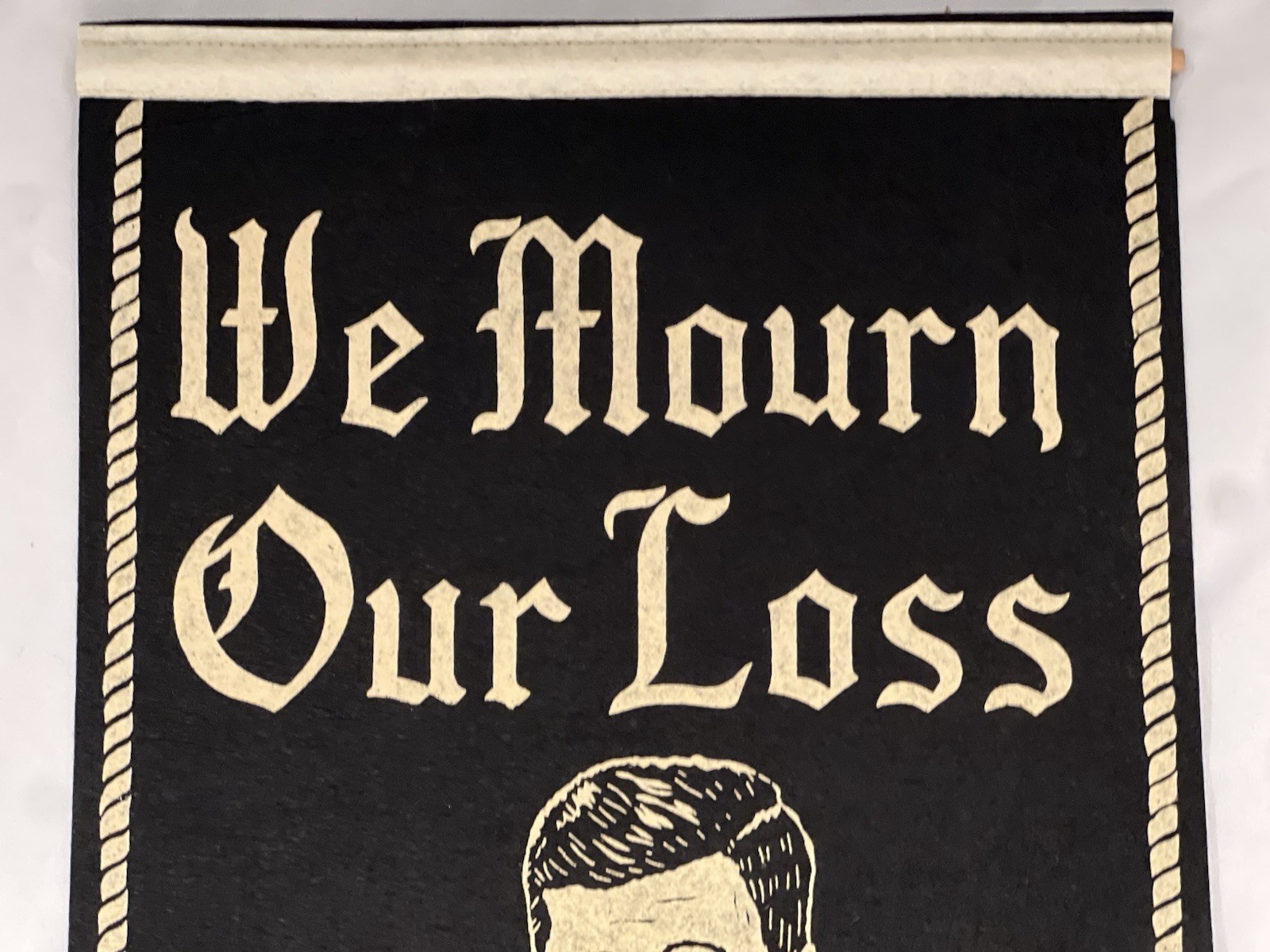 Vintage 1960’s JFK & Martin Luther King Civil Rights Memorial Felt Banner 2 Side