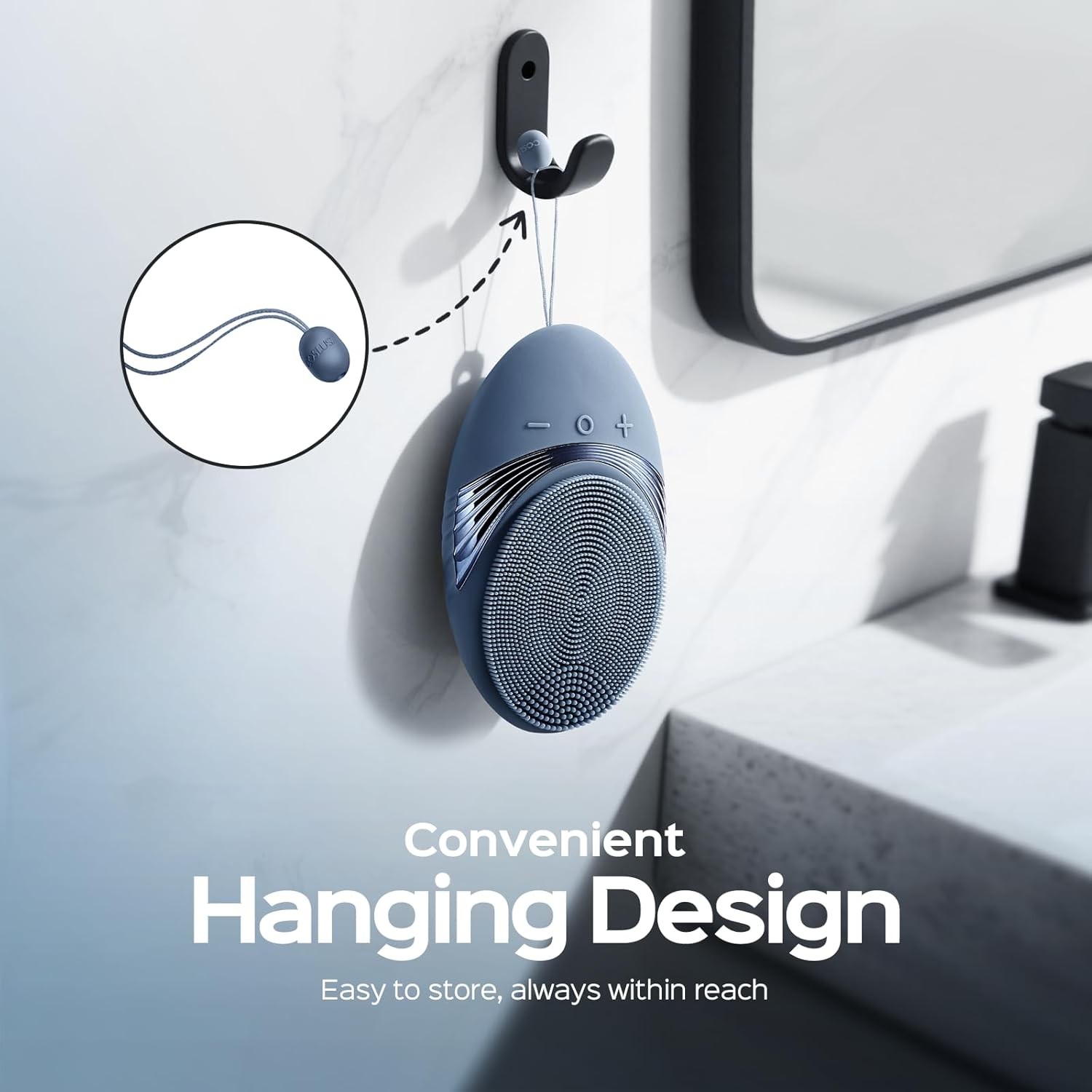 FBS01 Facial Cleansing Brush Face Scrubber: Portable Silicone Waterproof Recharg