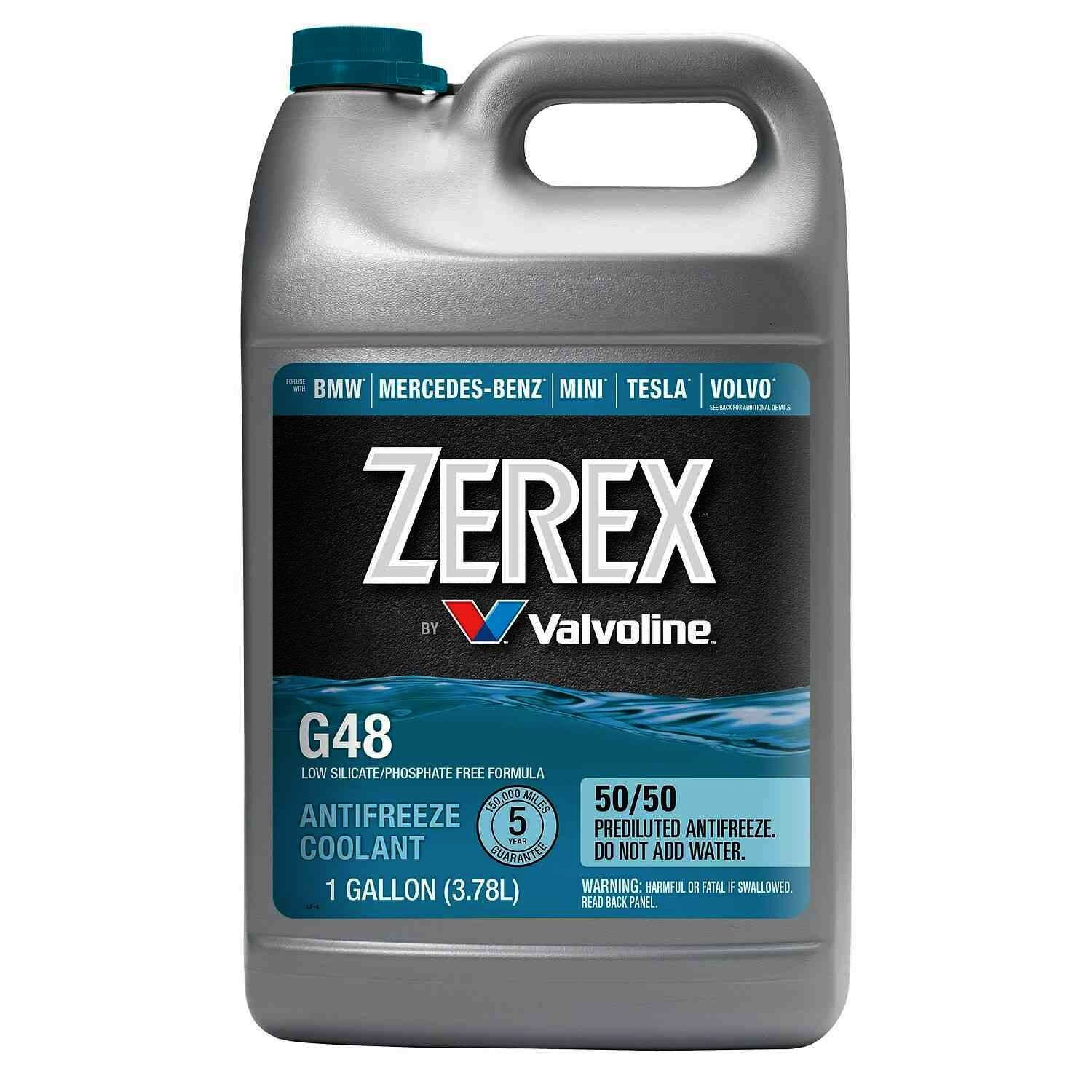 2 Gallon OEM ZEREX G48 BLUE Engine Coolant Antifreeze Fluid For BMW JAGUAR VOLVO