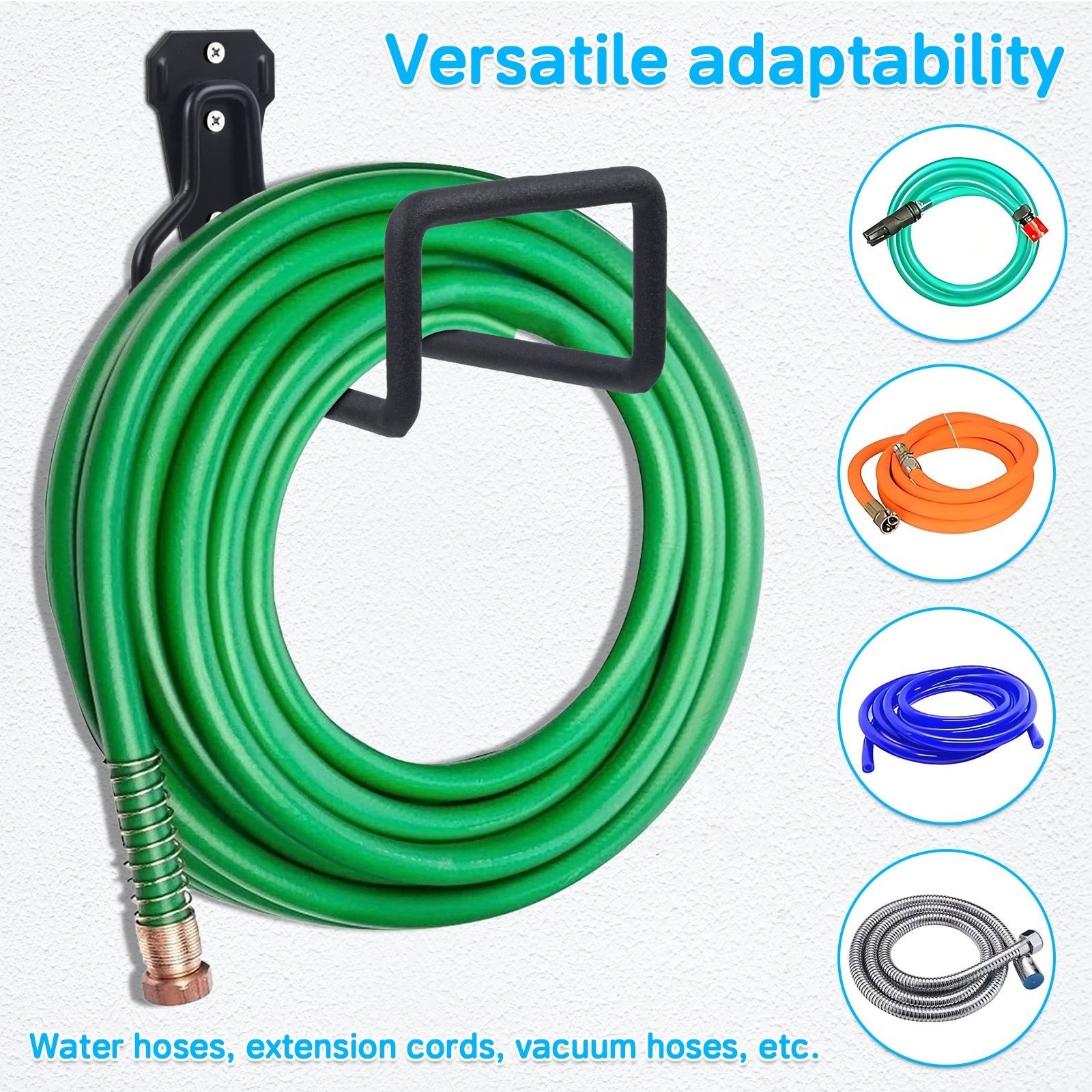 2PCS Garden Hose Pipe Holder - Heavy Duty Hanger Wall Mounted Water Hose Bracket