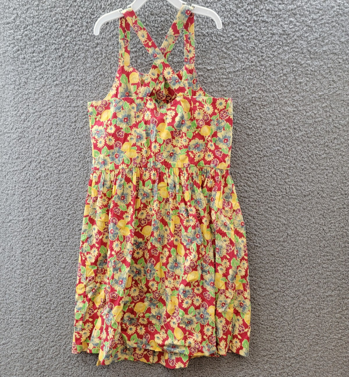 Polo Ralph Lauren Big Girls 16 Lemon-Floral Slub Dress Multicolor