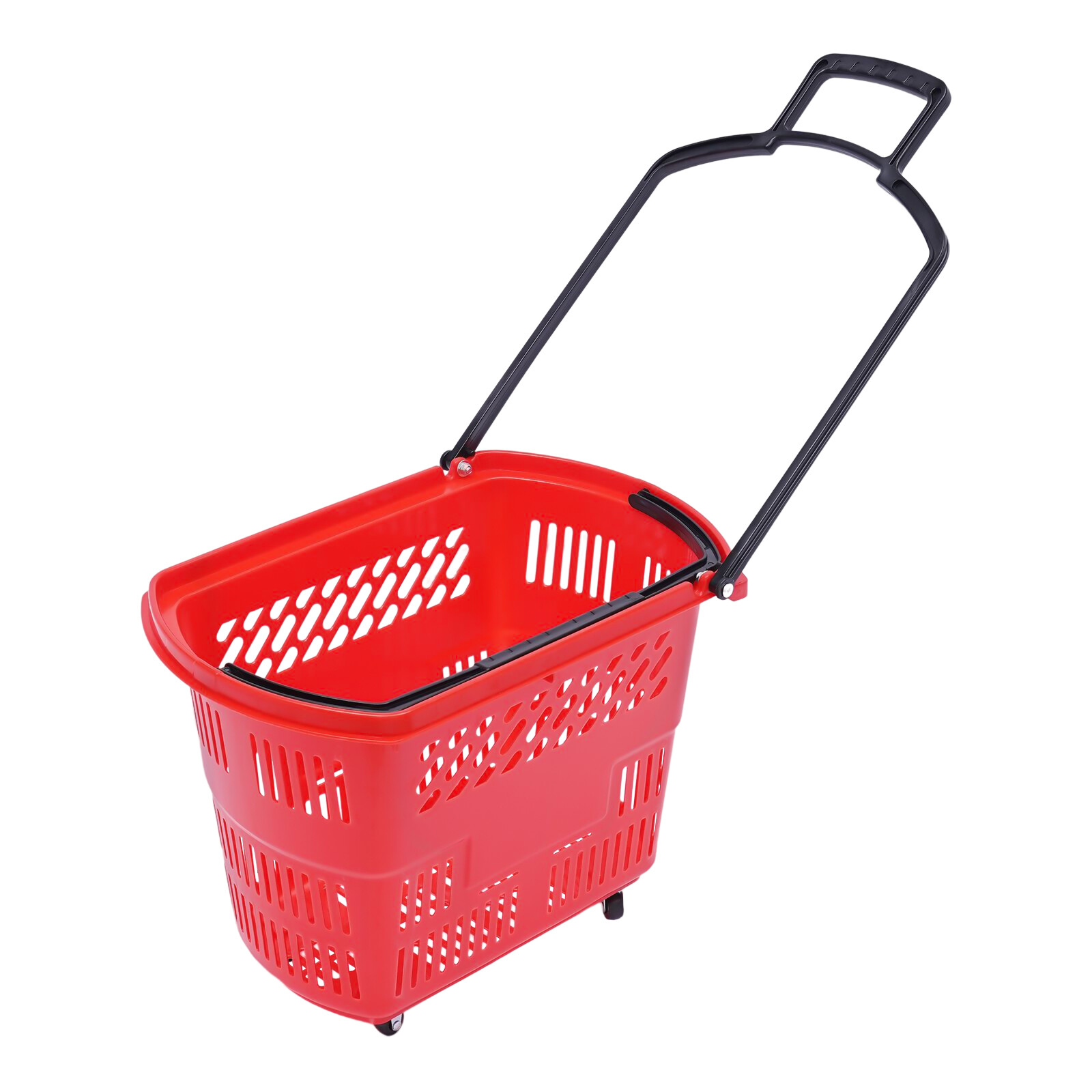 Trolley Rolling Shopping Baskets 6 pcs Plastic 35L with Handles Shopping Carts