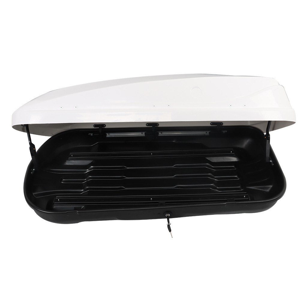 Labwork 14 Cubic Feet ABS Car Roof Top Box Cargo Luggage Carrier White W/2 Locks