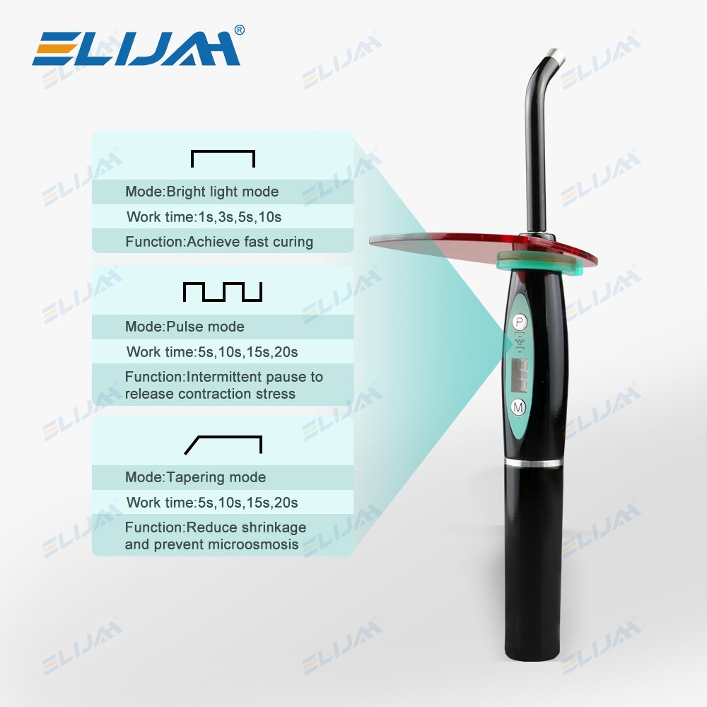 Dental Wireless Cordless LED Cure Curing Light Lamp 2000mw 5W Tool Resin Cure BK