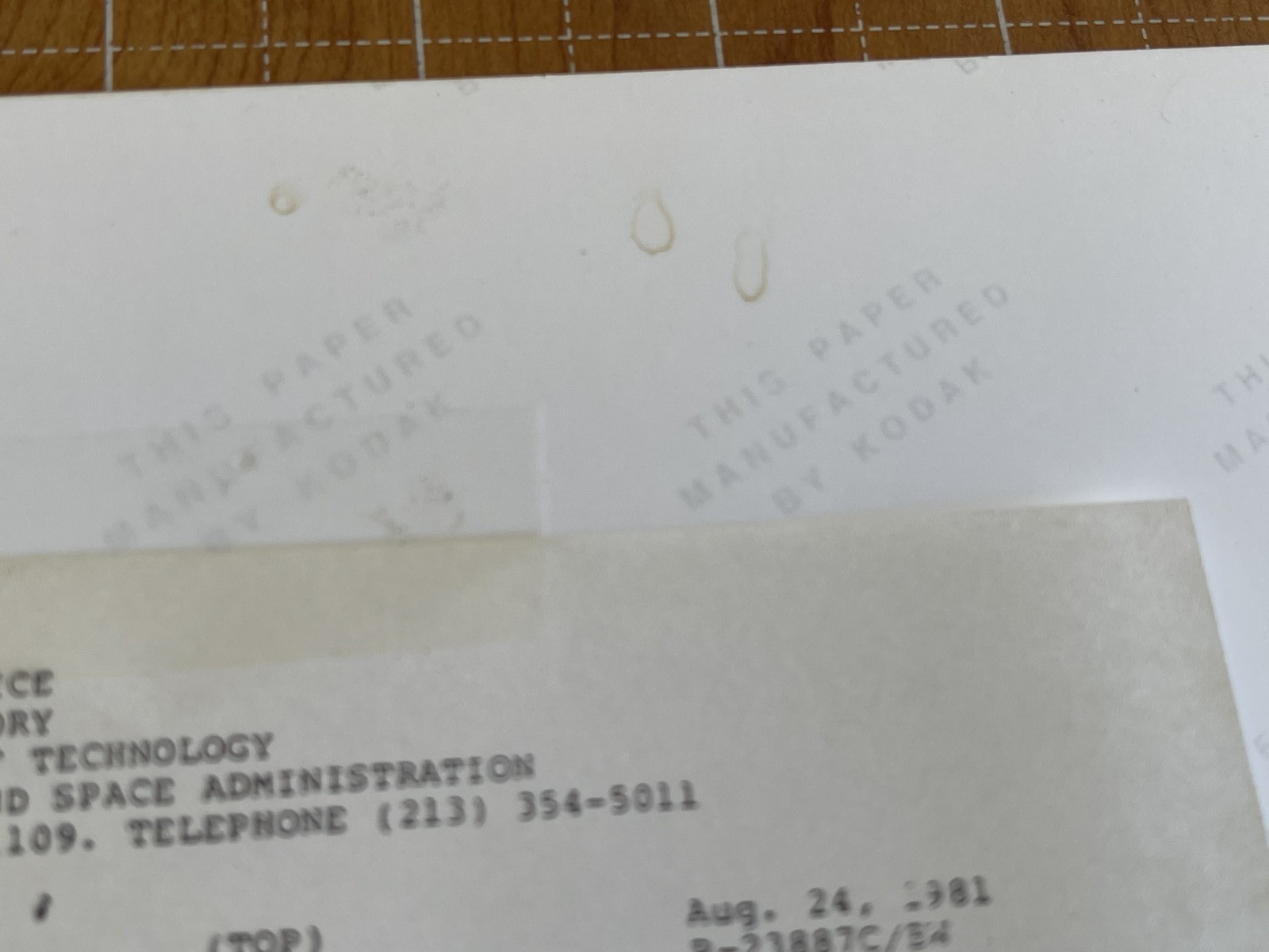 VINTAGE SPACE NASA PHOTO SATURN VOYAGER JPL KODAK PAPER