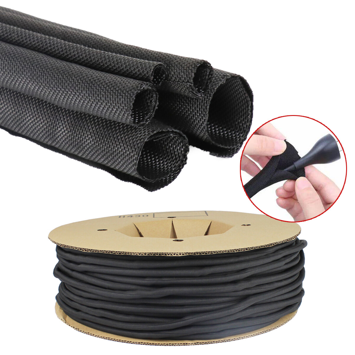 Braided Split Sleeving Wire Loom Tubing Cable insulated Sleeve Cord Protector