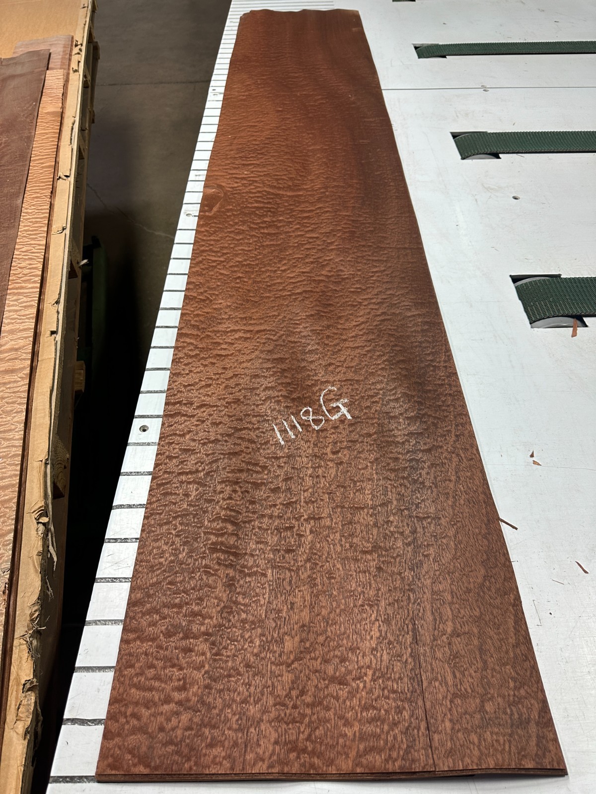 Sapele Raw Wood Veneer 86'' x 16'' 2 sheets 1118G