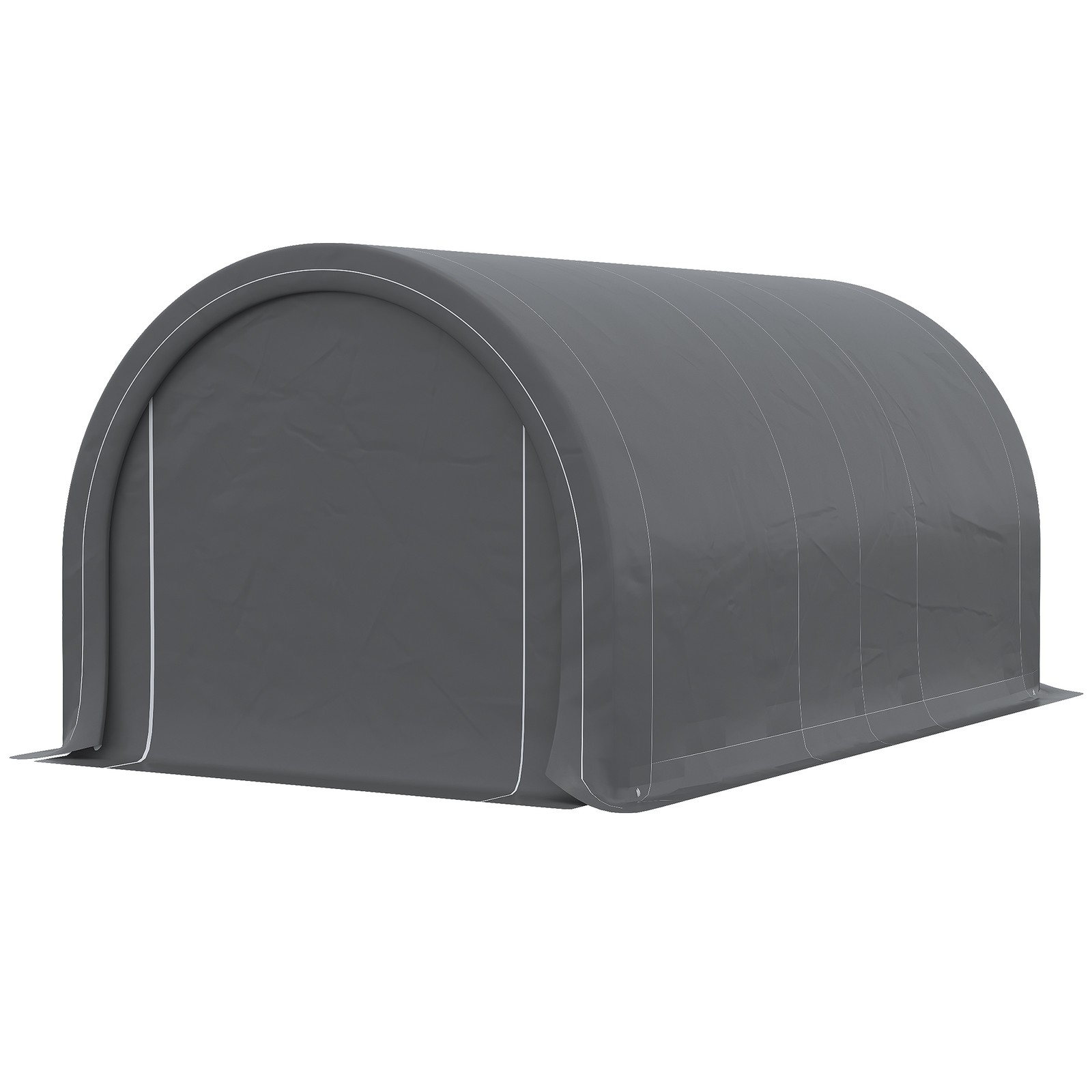 Outsunny 10' x 16' Carport Storage Tent Anti-UV PE Portable Garage, Gray