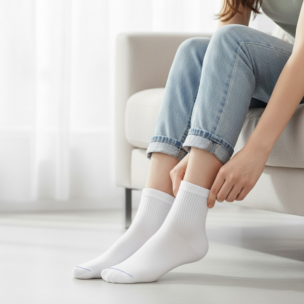 Diabetic Ankle Quarter Socks Mens Womens Non-Binding Health Circulatory Cotton