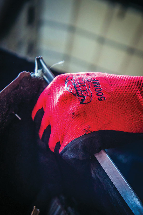 12 PAIR WORK GLOVES NITRILE COATED RED NYLON GLOBAL 500MF TSUNAMI GRIP (SM-XL)