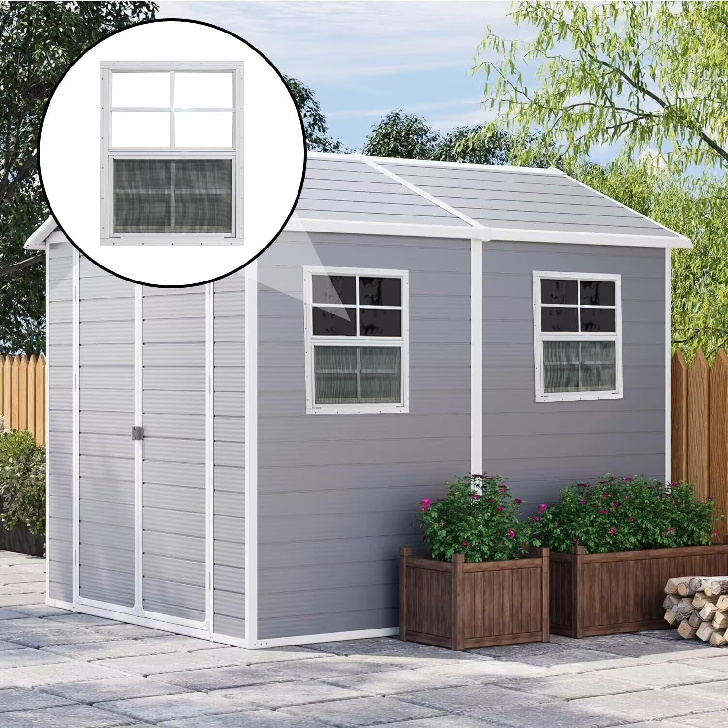 24" X 36" Shed Windows with Tempered Glass and Fiberglass Screen, 2 Pack Small S