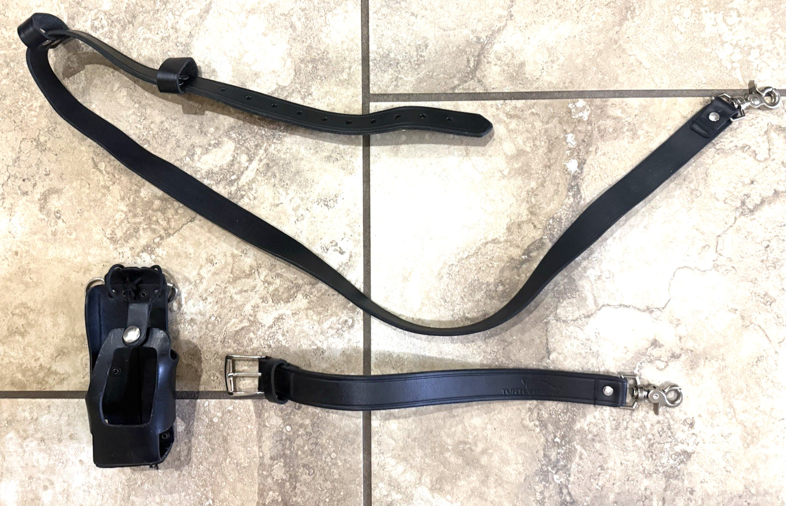 Used Perfect Fit Leather Firefighter Radio Strap