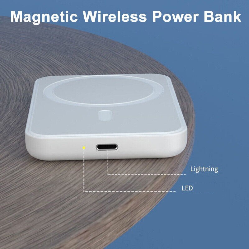 10000mAh Power Bank Magnetic Battery Pack Wireless Charger for iPhone 14/13/12