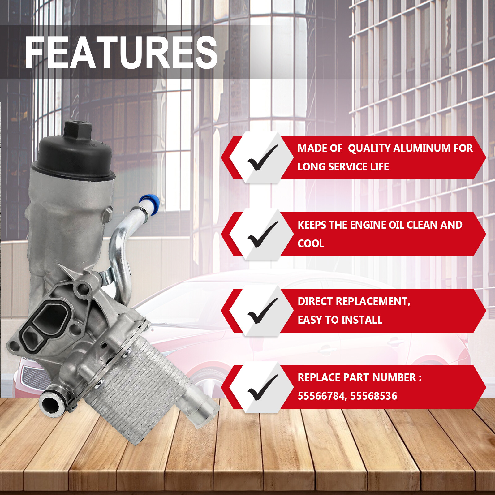 Oil Cooler Filter Housing for Chevrolet Cruze Sonic Trax Buick Encore 1.4L Turbo