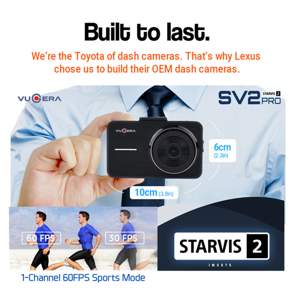 VUGERA SV2 PRO 2.5K+FHD 128GB 2CH STARVIS2 Front and Rear Dual Channel Dashcam