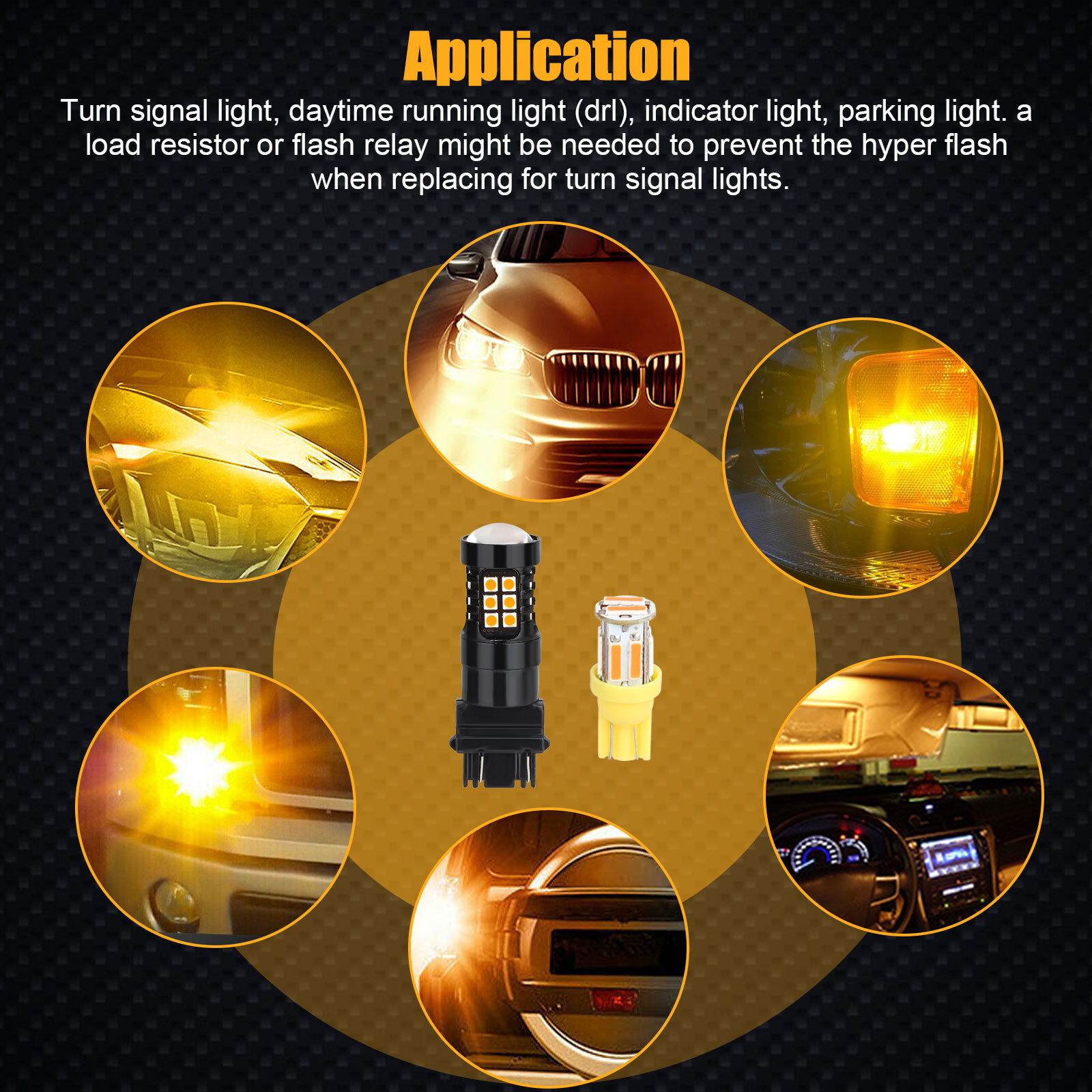 4x Amber LED Turn Signal Light + Side Marker Bulb For Chevy Silverado 1500 Tahoe