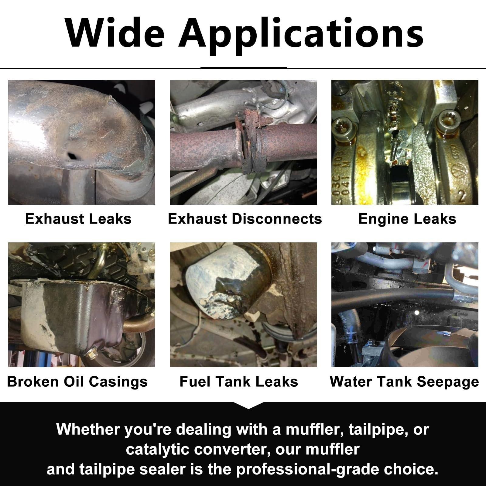 Muffler Exhaust Repair Kit – 2.6 oz Heat Resistant Sealant for Pipes & Converter