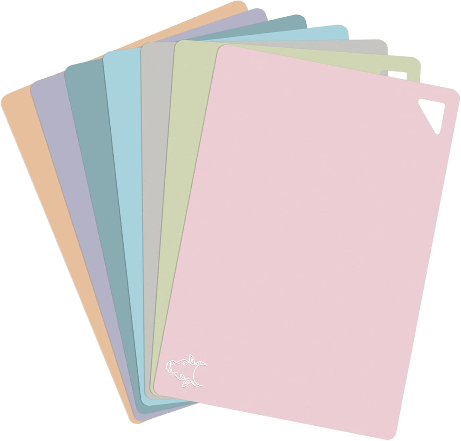 7 Pieces Plastic Flexible Cutting Boards for Kitchen, Non Slip Cutting Mats with