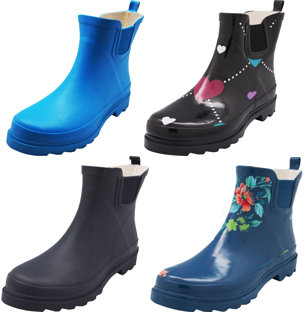 Norty Women’s Low Ankle Rain Boots Rubber Garden Rainboot New