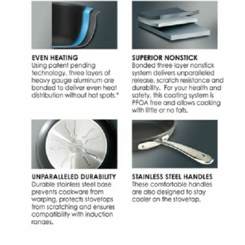 (2 sets) All-Clad HA1 Hard Anodized 8 inch & 10 inch fry pan set