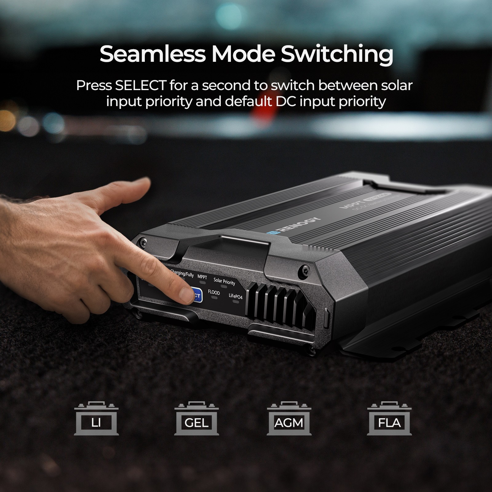 Renogy 12V 40A DC-DC Battery Charger w/MPPT Solar Input For RV Marine Camping