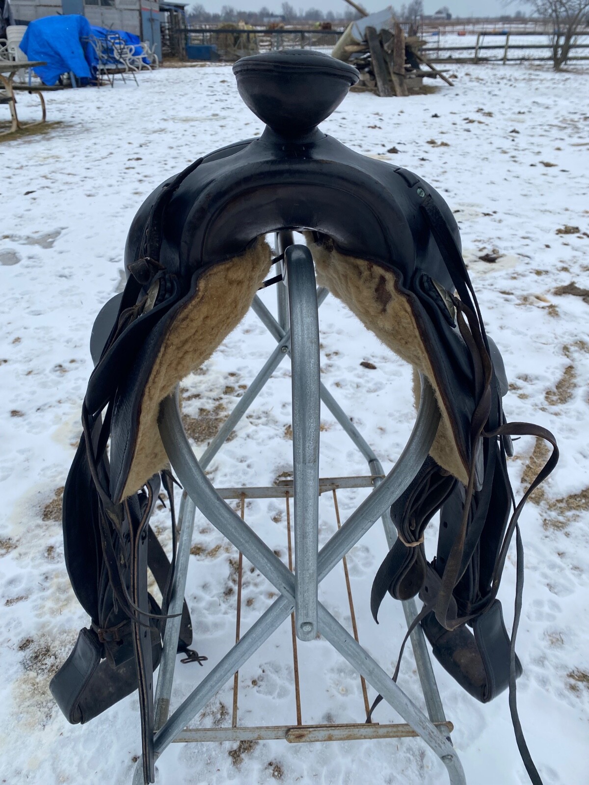 Antique/Vintage 15.5" Western Champion Walla Walla Roper slick seat saddle