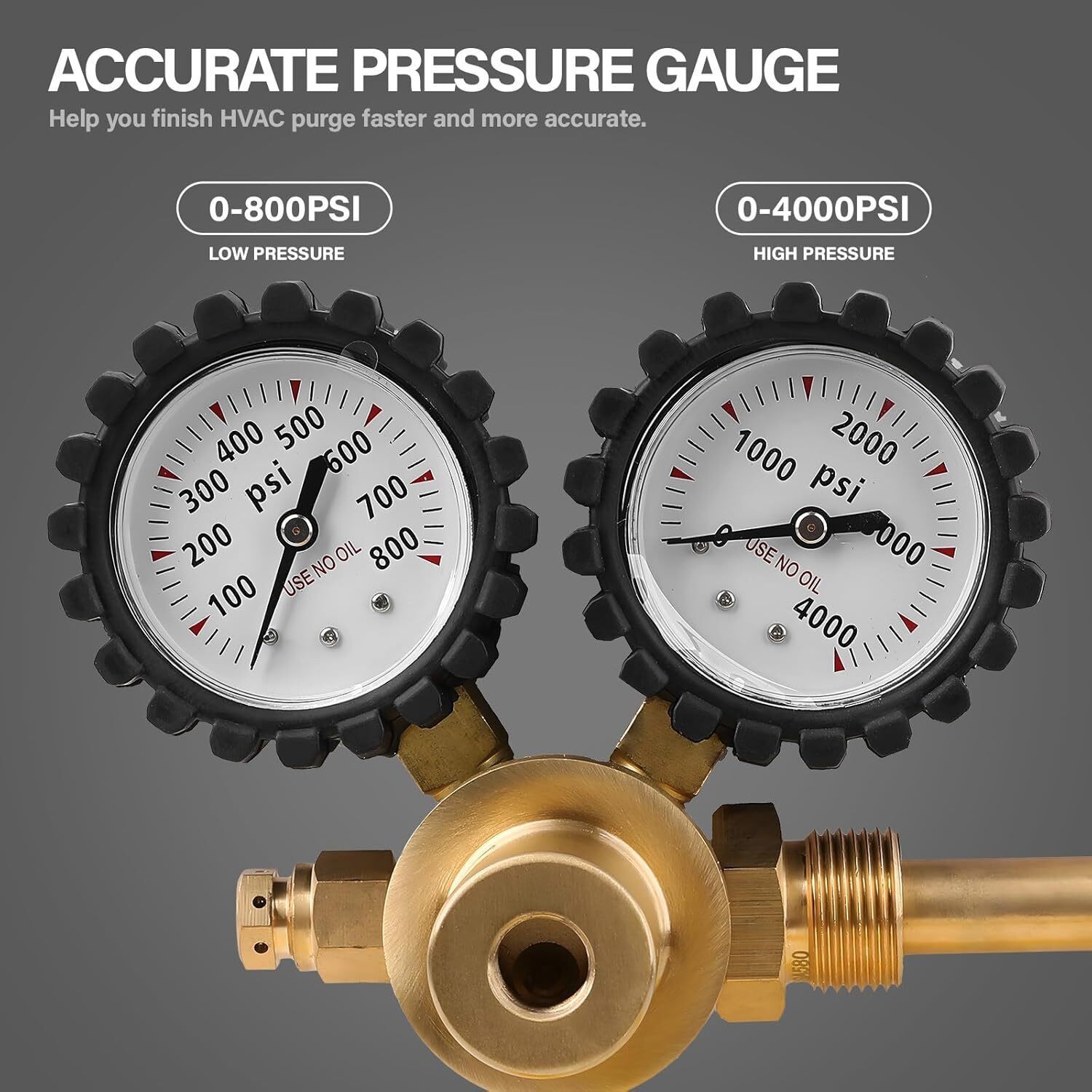 Nitrogen Tank Regulator for Hvac Purge w/ 0-800 PSI Delivery Pressure Equipments