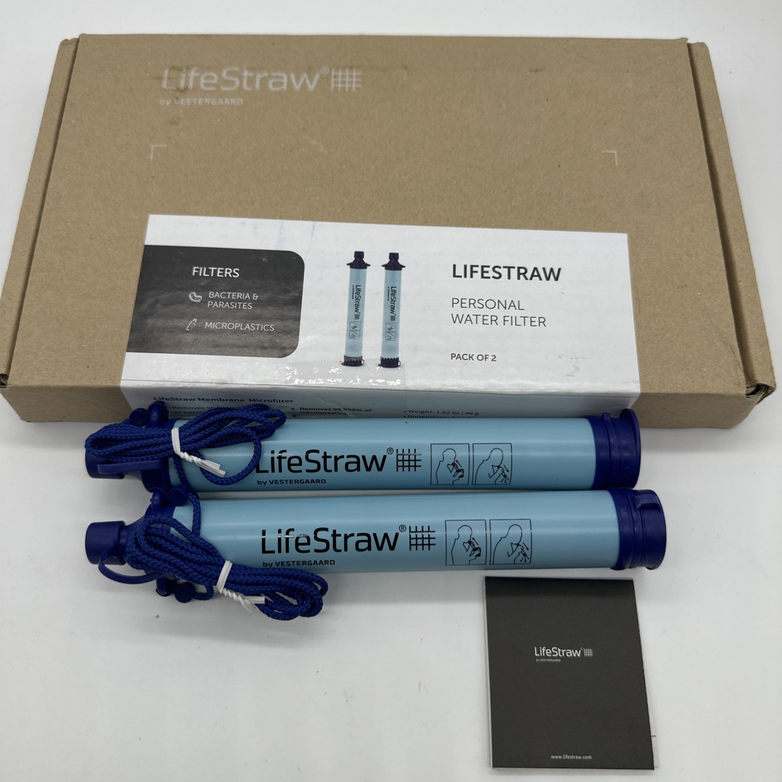 Lifestraw Personal Water Filter Hiking Camping Travel Emergency 2 Pack