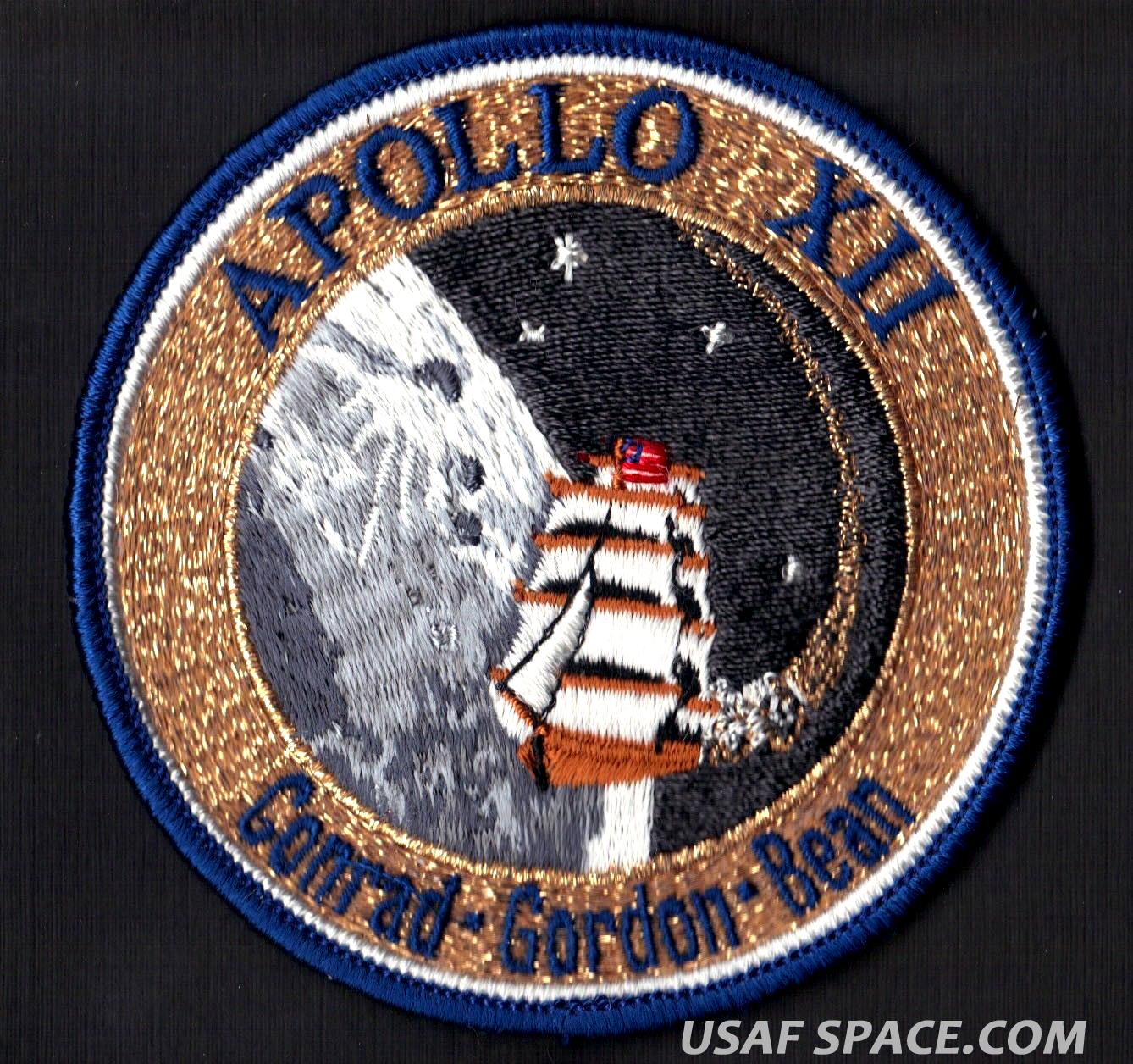 APOLLO 12 LION BROTHERS VINTAGE ORIGINAL NASA Hallmarked CLOTH BACK SPACE PATCH