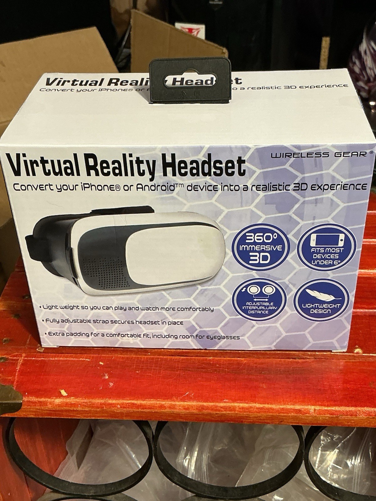 Wireless Gear Virtual Reality Headset G0391 iPhone Android 3D VR Viewer