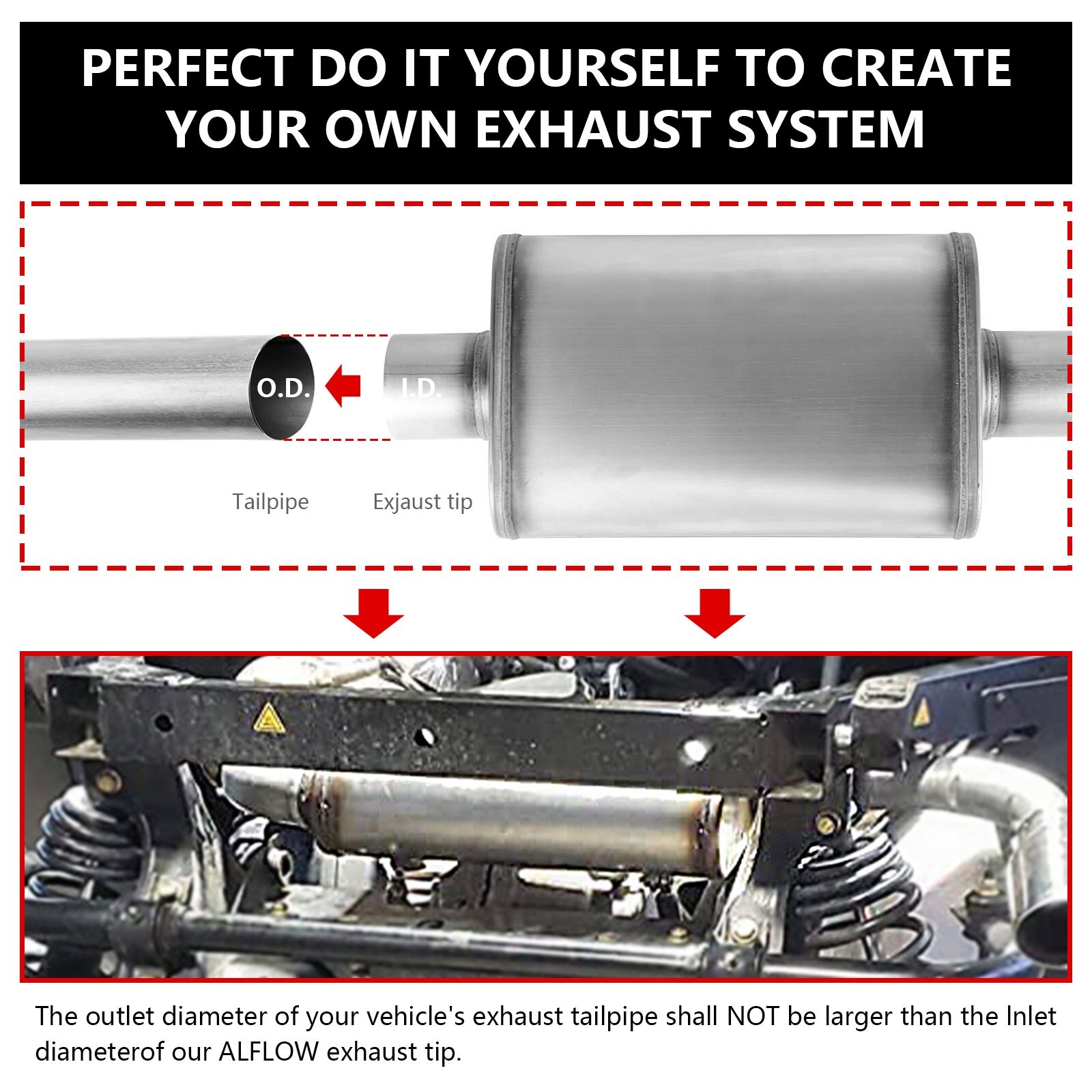 3in Muffler Deep Performance 3'' Pipe Muffler Resonator Universal exhaustmuffler