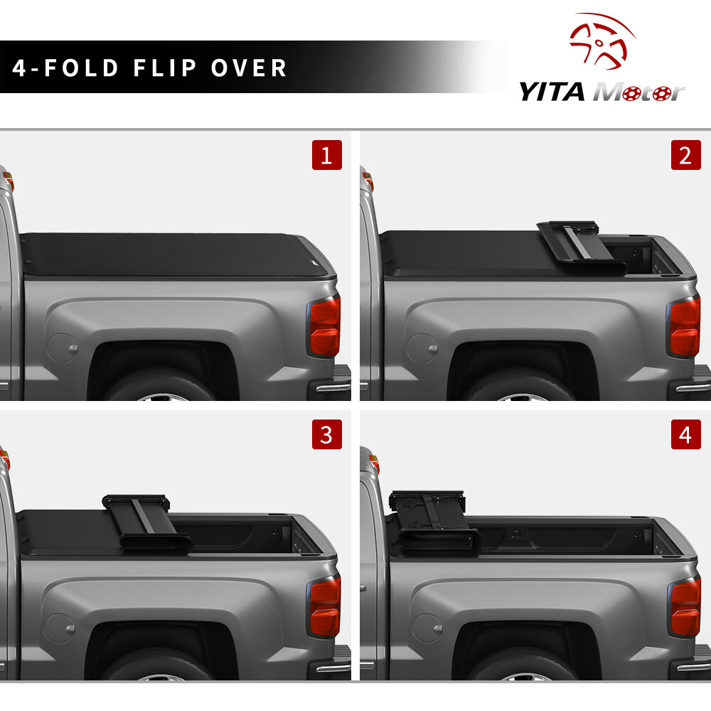 6.75 ft Bed Soft 4-Fold Tonneau Cover for 1999-2016 Ford F250 F350 Super Duty