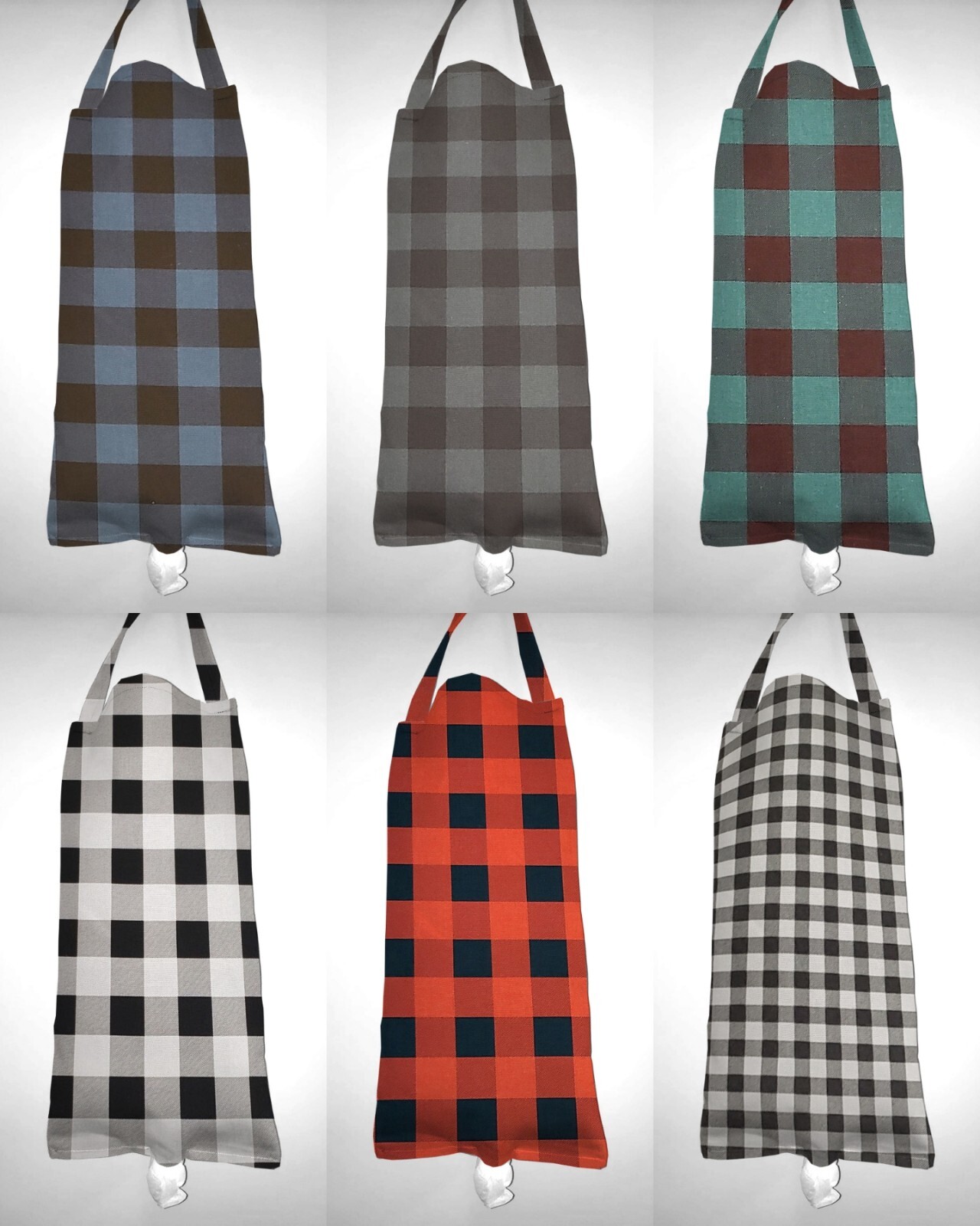 Buffalo Check Plaid Plastic Grocery Shopping Bag Holder (6 Colors Available)