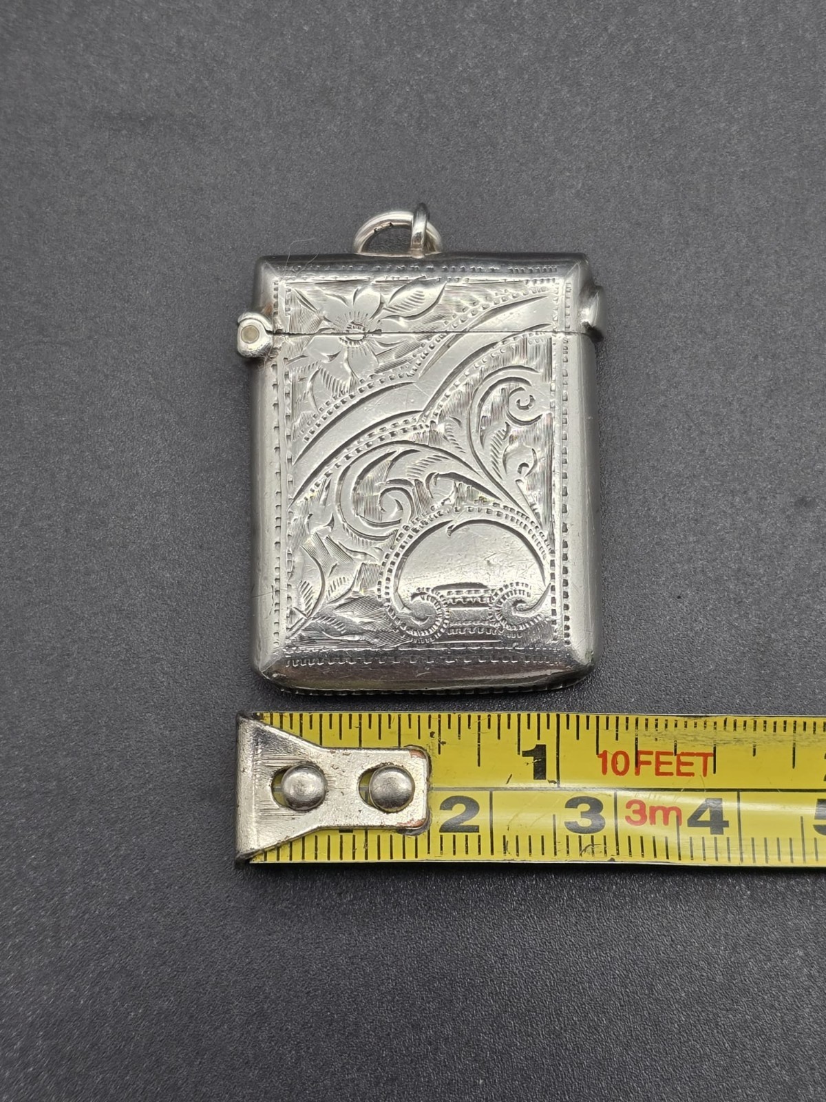 Antique Victorian Sterling Silver Vesta Case/Match Safe UK/Birmingham/1903/A.C