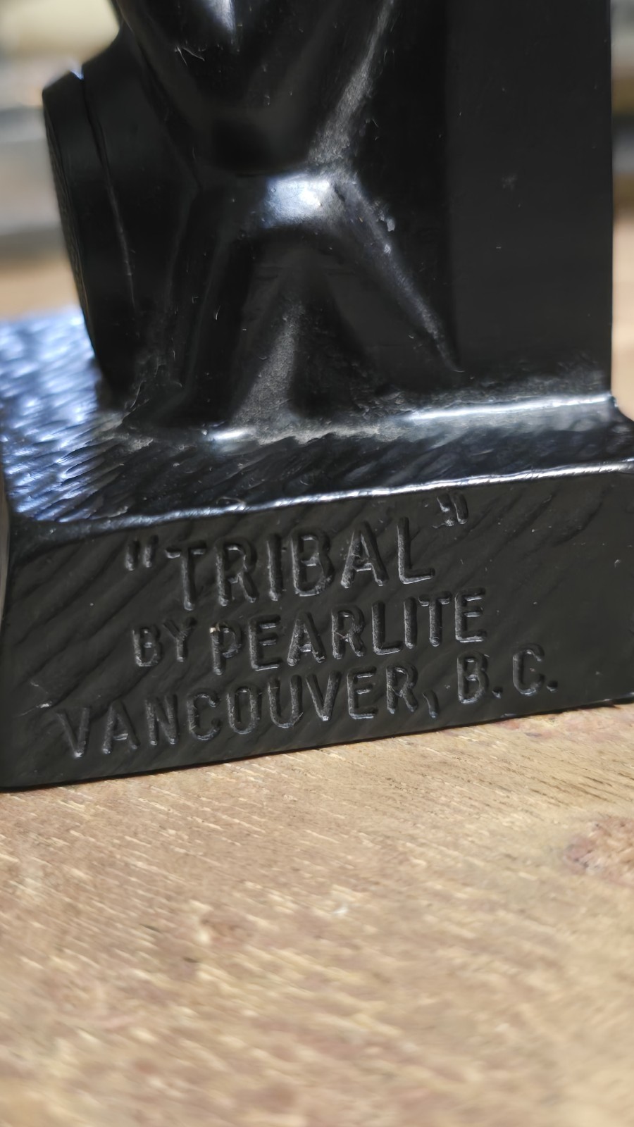 Vintage Canadian Haida Carved Totem Pole 9" Canada Vancouver CA Tribal Pearlite