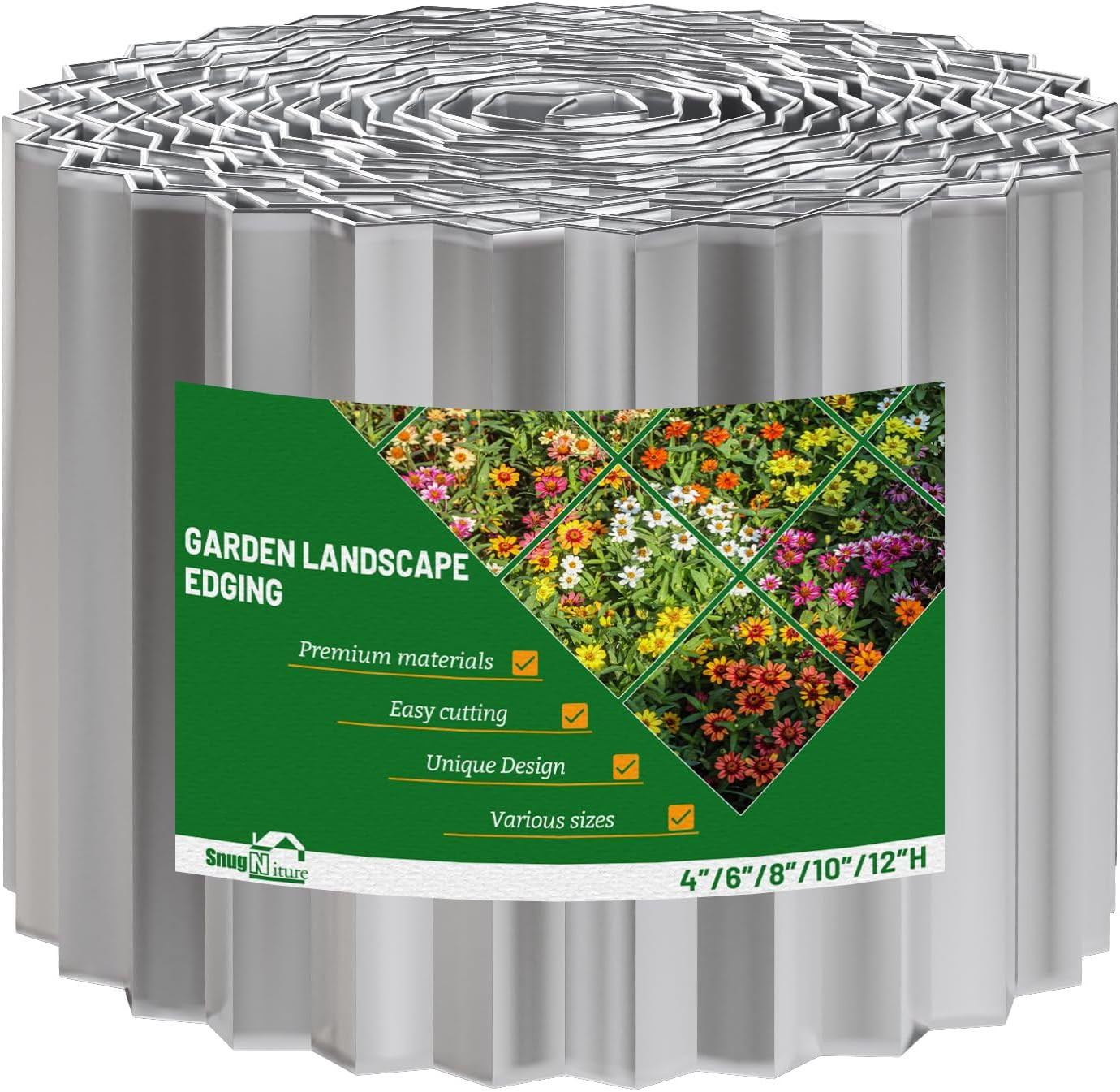 Corrugated Metal Garden Edging,6" x 20' Sturdy Lawn Edging Border,Landscape Edgi